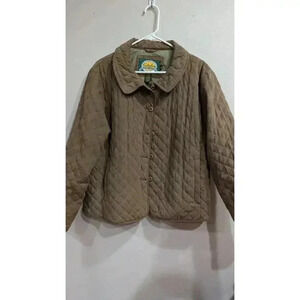 Women's quilted khaki outdoor jacket by Cabellas size XL